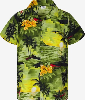 King Kameha Shirt 'Surf' in Green: front