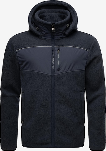 STONE HARBOUR Athletic Fleece Jacket in Blue: front