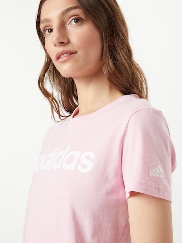 rožinė ADIDAS SPORTSWEAR Sportiniai marškinėliai 'Essentials  Logo'