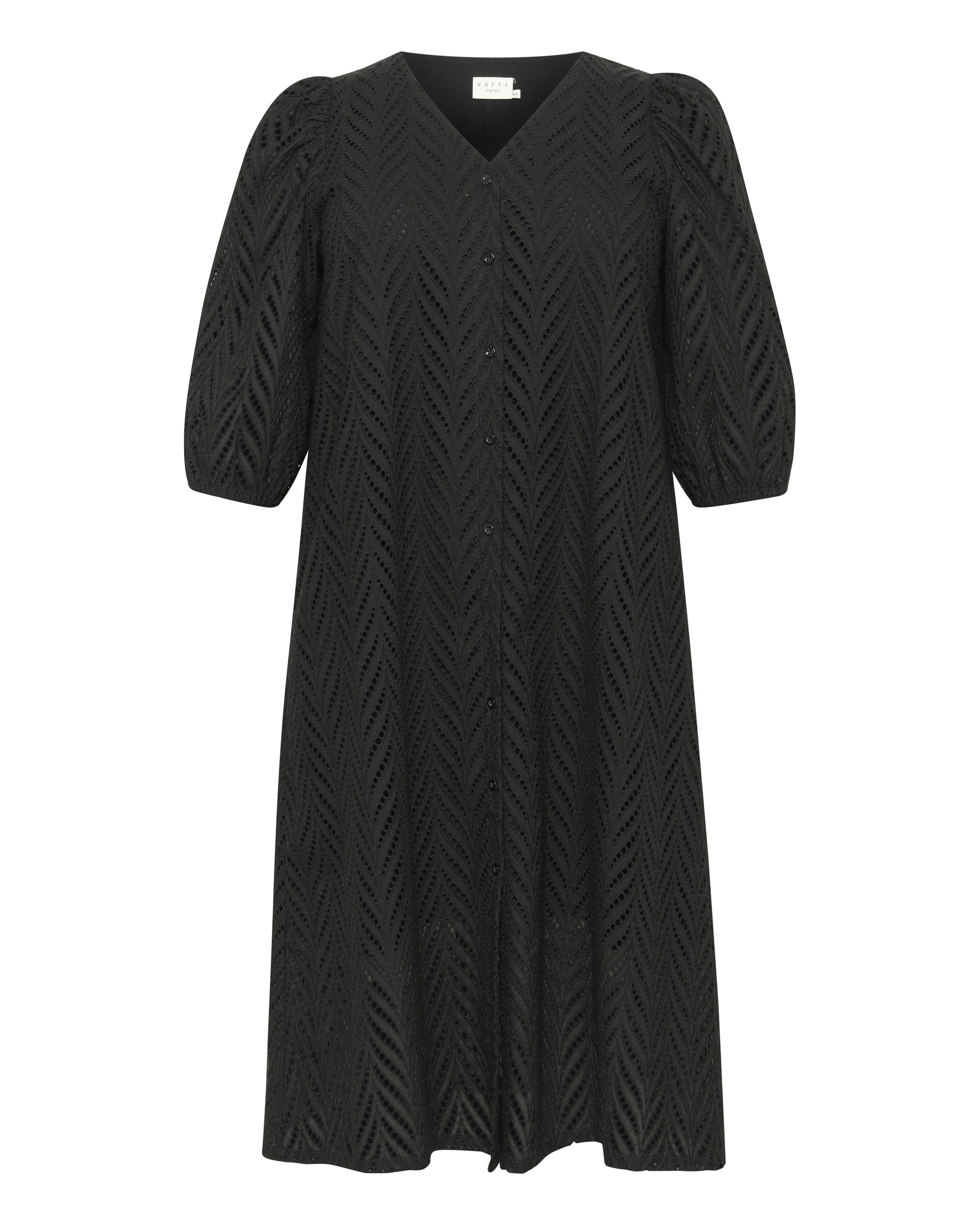 KAFFE CURVE Jurk 'Masia' in Zwart: voorkant