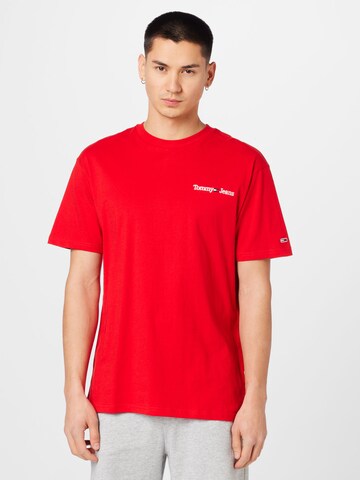 Tommy Jeans T-Shirt in Rot: predná strana