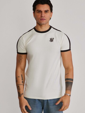 SikSilk - Camiseta 'Stripe Ringer' en beige: frente