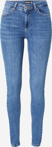 PIECES Skinny Jeans 'Delly' in Blue: front