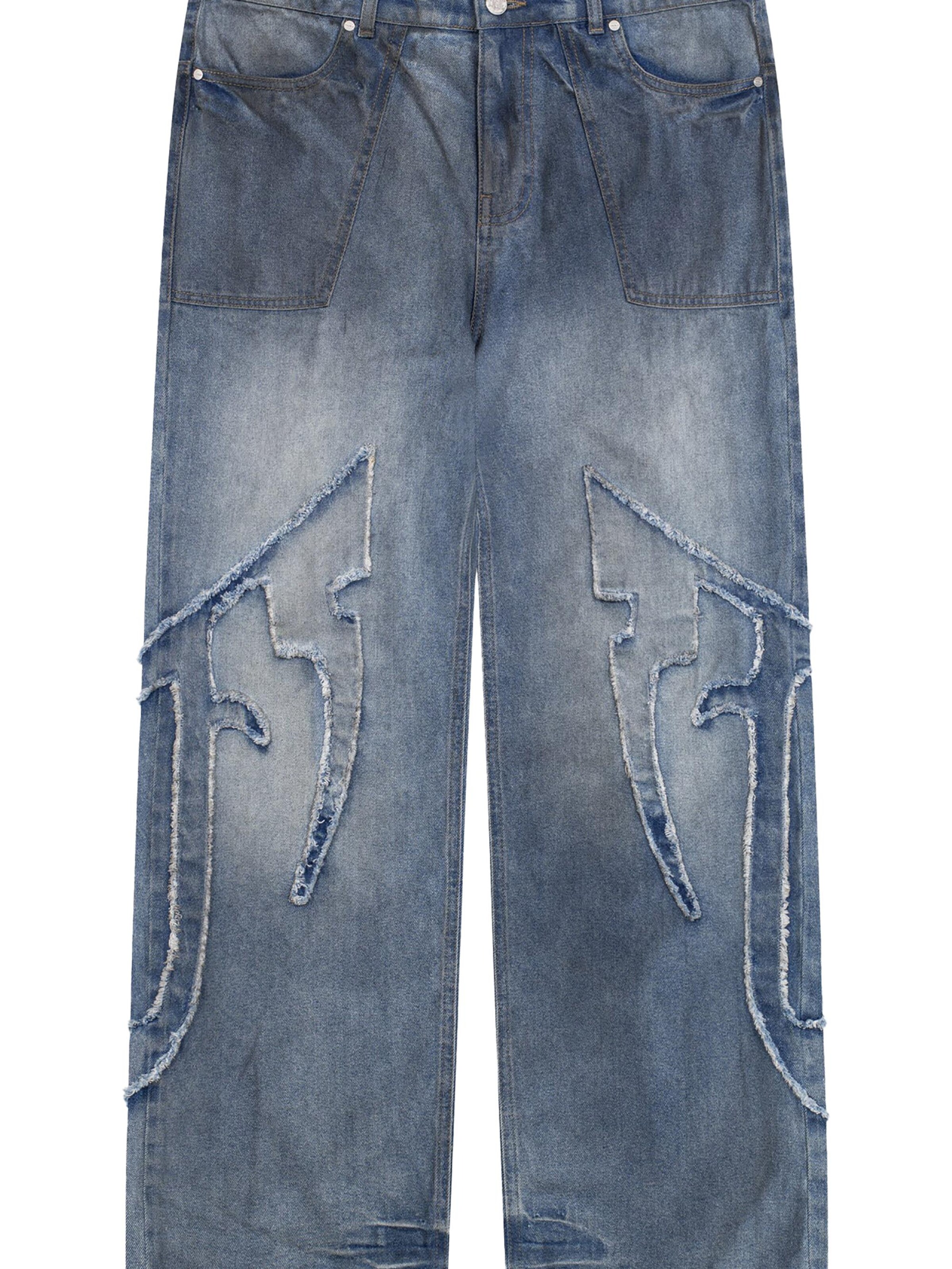 FAVELA Baggy Jeans 'Distressed F' in Blue