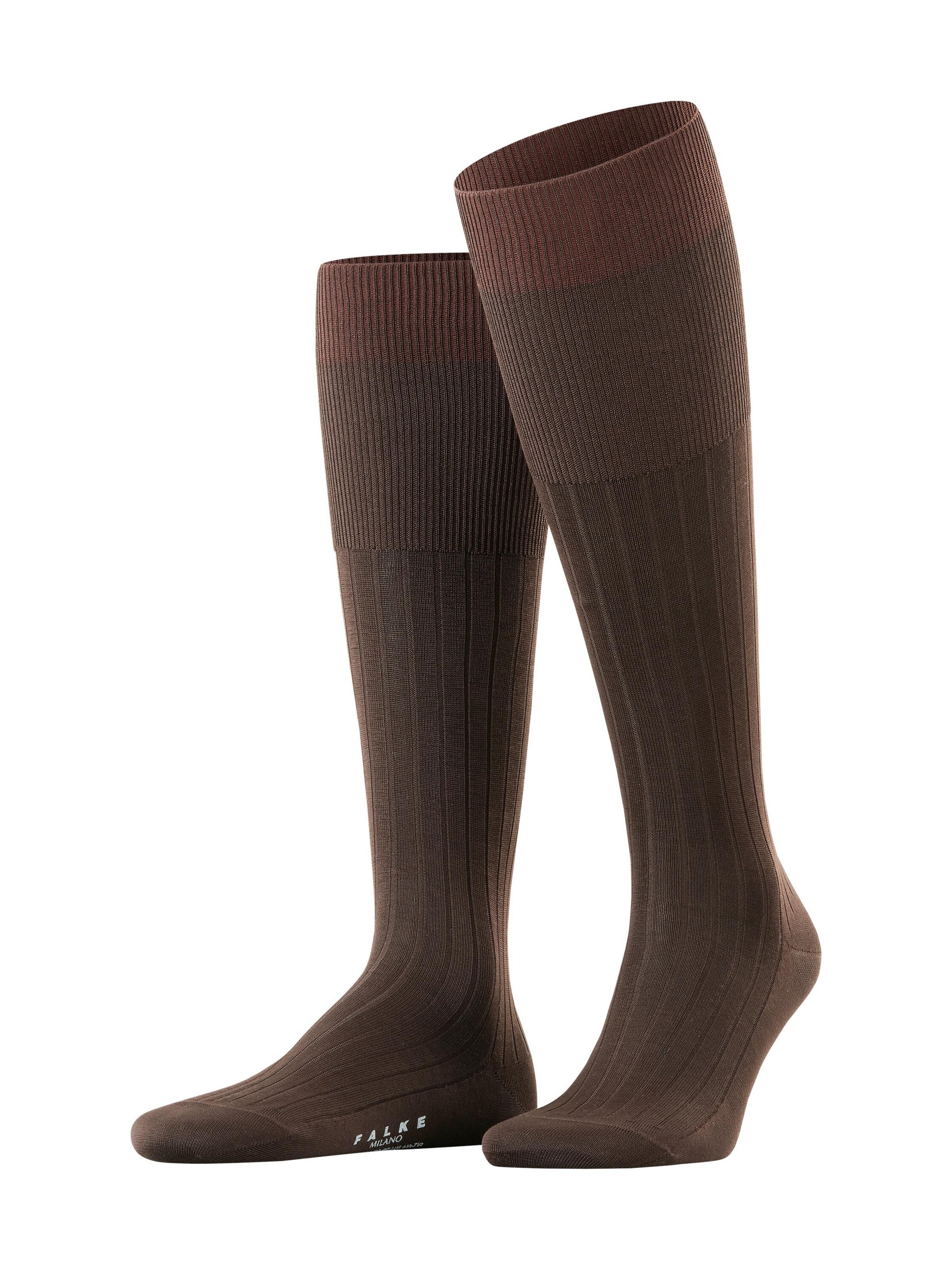 FALKE Knee High Socks 'Milano' in Brown