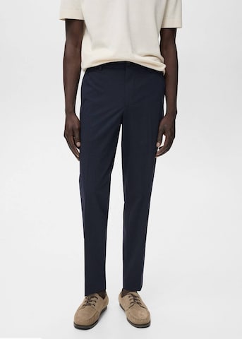 MANGO MAN Slim fit Pleated Pants 'Parioli' in Blue: front