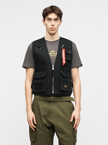 ALPHA INDUSTRIES Weste in Schwarz: Vorderseite