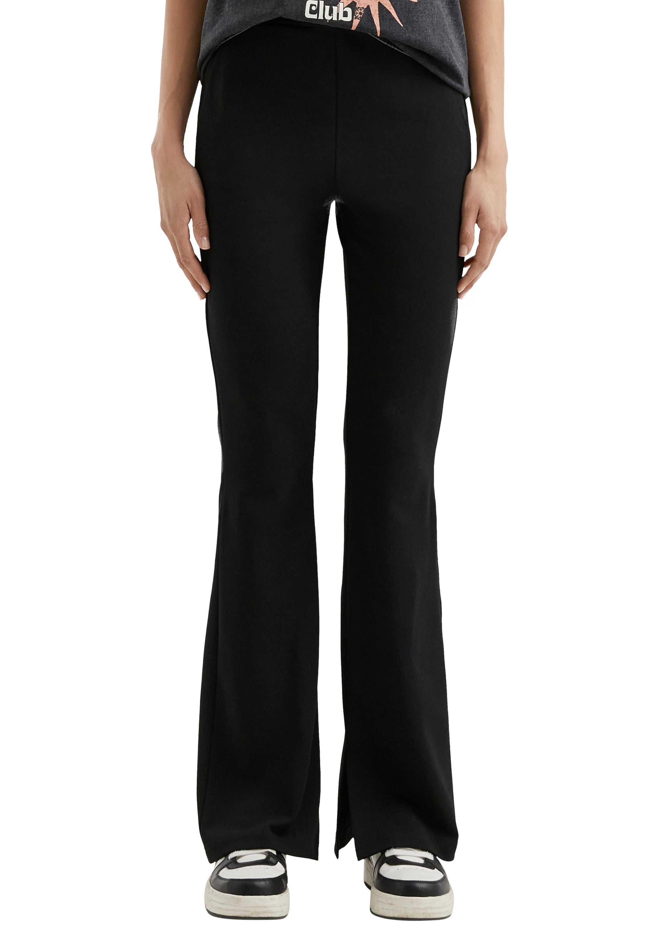 QS Flared Hose in Schwarz: Vorderseite