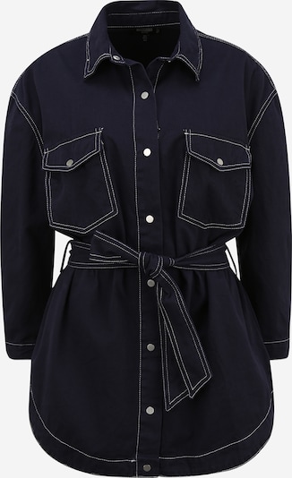 Missguided Petite Robe-chemise en bleu nuit / blanc, Vue avec produit
