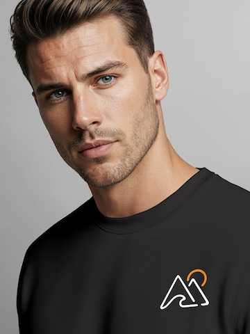 Neverless Sweatshirt 'Mountain Wave' in Black