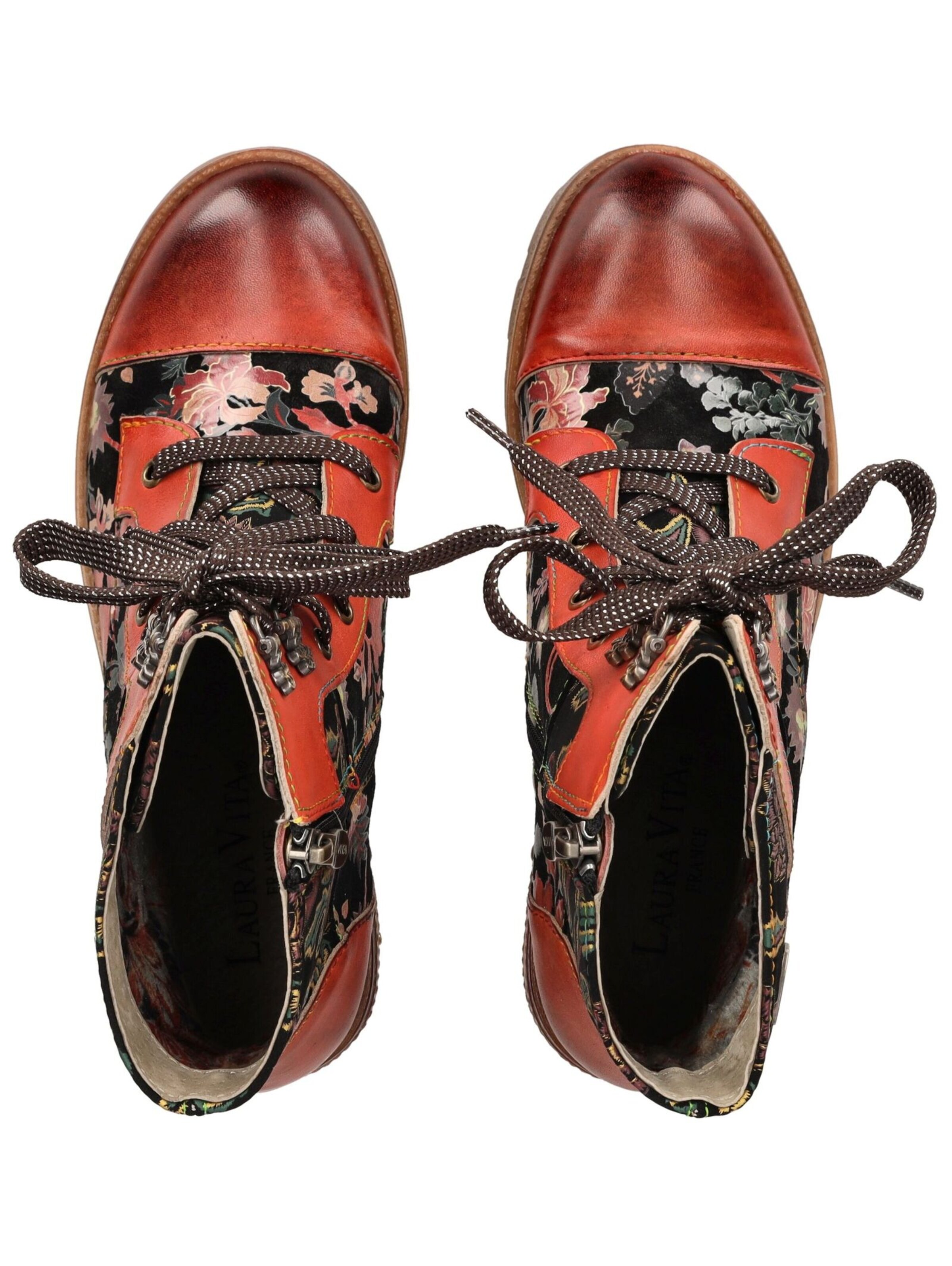 Laura Vita Lace-Up Ankle Boots in Orange