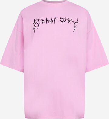 Public Desire Curve Oversized tričko – pink: přední strana