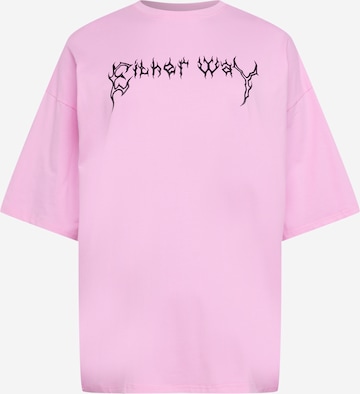 Public Desire Curve Υπερμέγεθες μπλουζάκι σε ροζ: μπροστά