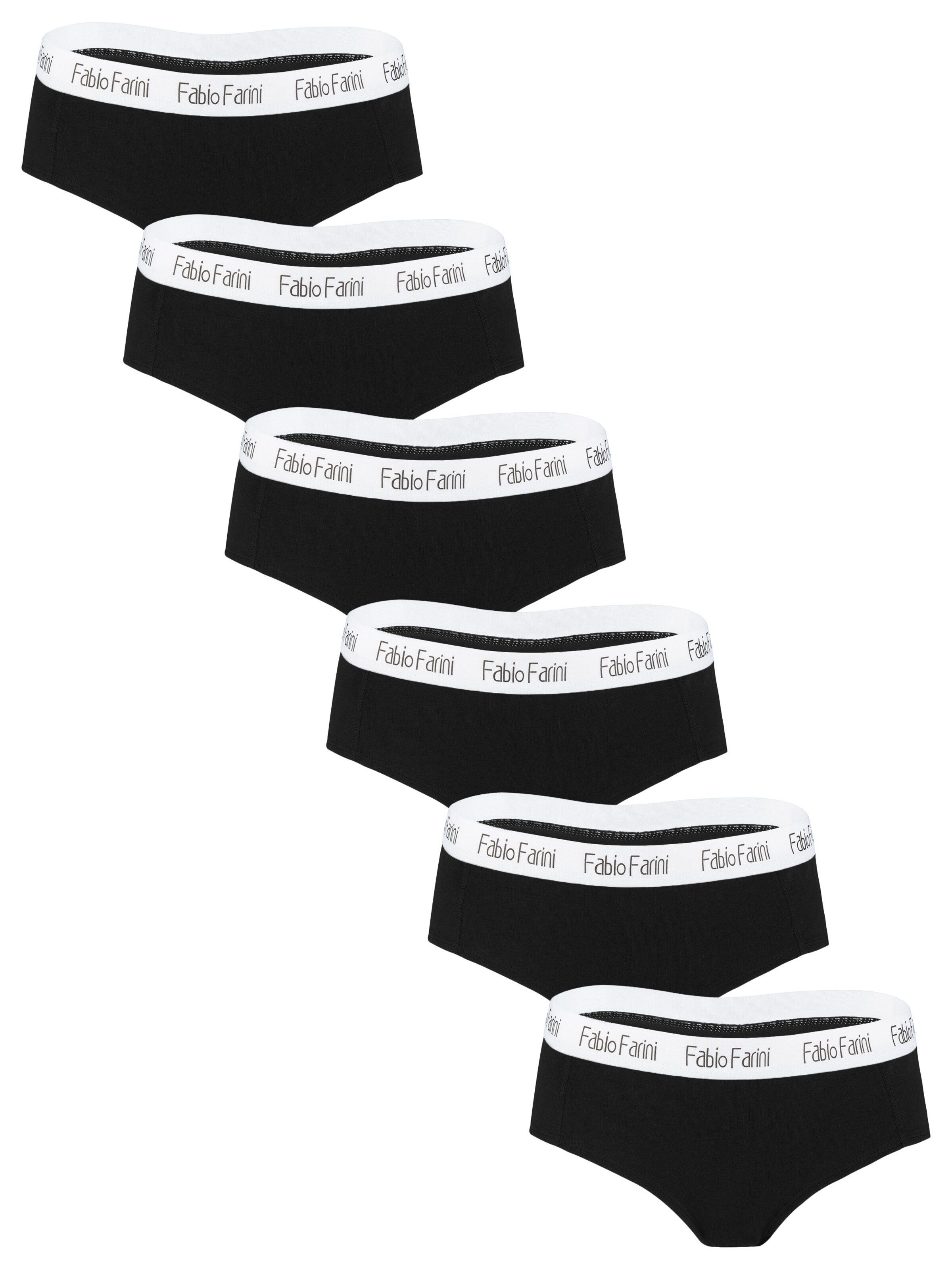 Fabio Farini Slip 'Damen-Slips mit frecher weißer Spitze'‌‌‌‌‌‌‌‌‌‌ in Schwarz: Vorderseite