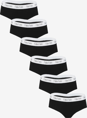 Fabio Farini Slip 'Damen-Slips mit frecher weißer Spitze' in Schwarz: Vorderseite