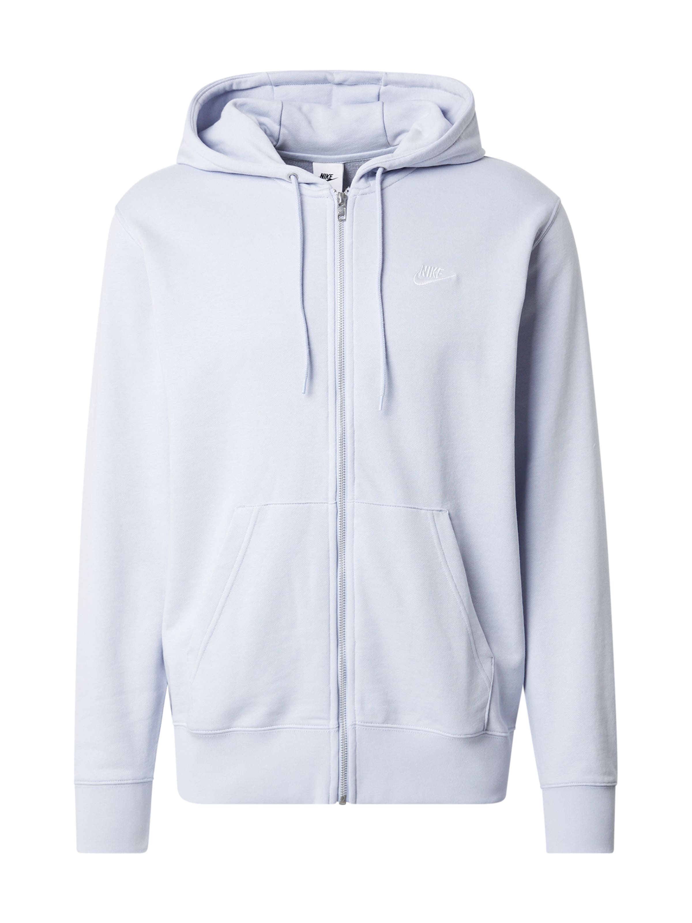 balts Nike Sportswear Sportiska jaka 'Club Fleece': no priekšpuses