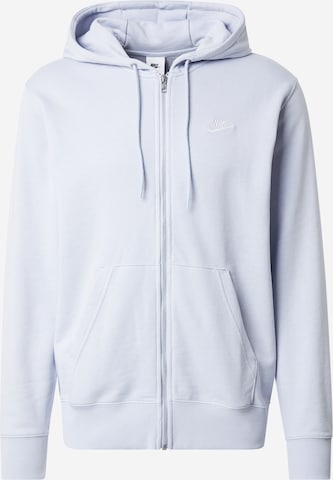Veste de survêtement 'Club Fleece' Nike Sportswear en blanc : devant