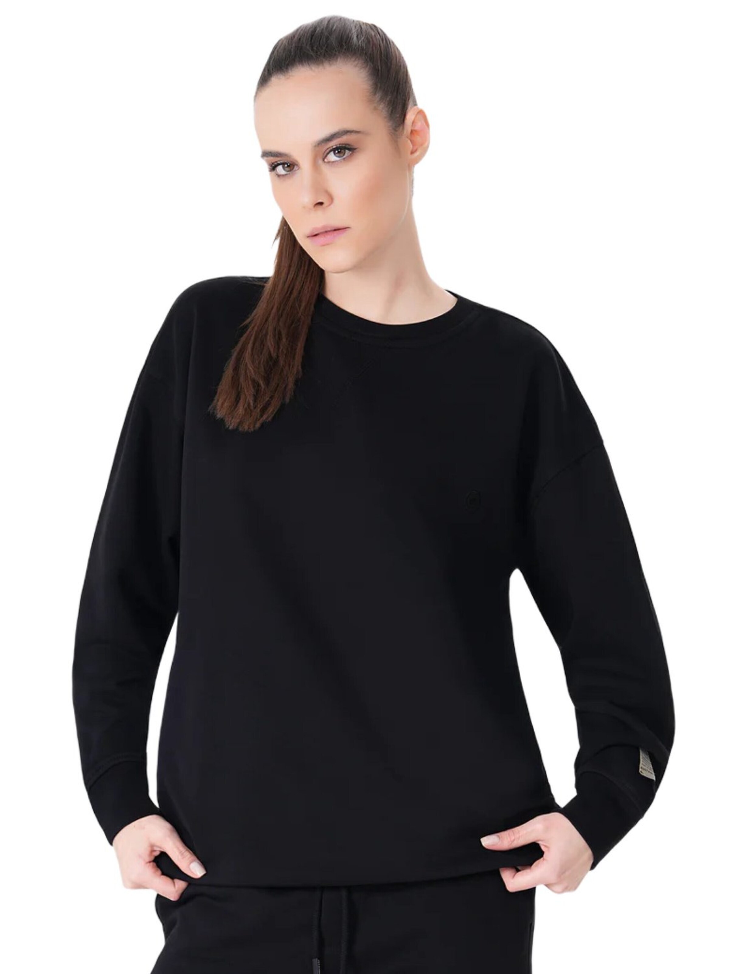 UNIQVIBE Sweatshirt in Black: front