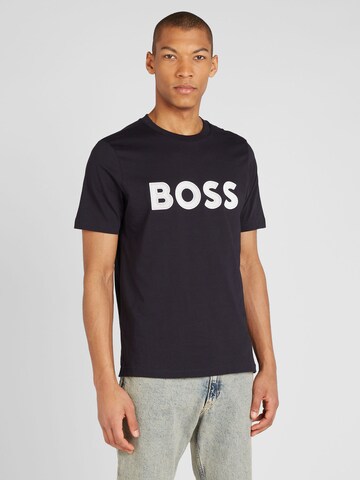 T-Shirt BOSS en bleu : devant