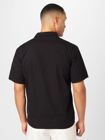 KnowledgeCotton Apparel Regular fit Button Up Shirt in Black