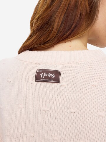 NÜMPH Strickpullover mit Halbarm 'NULISANA PULLOVER' in Pink