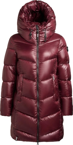 sarkans khujo Ziemas mētelis 'Adriana': no priekšpuses