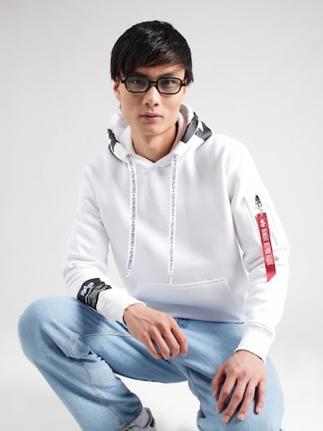 ALPHA INDUSTRIES Μπλούζα φούτερ σε λευκό: μπροστά