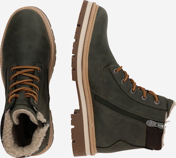 TOM TAILOR Lace-Up Boots in Green