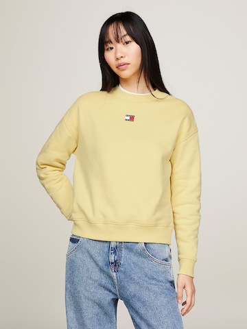 Sweat-shirt Tommy Jeans en jaune : devant