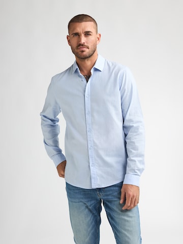 Petrol Industries Regular Fit Hemd 'Canyonero' in Blau: Vorderseite