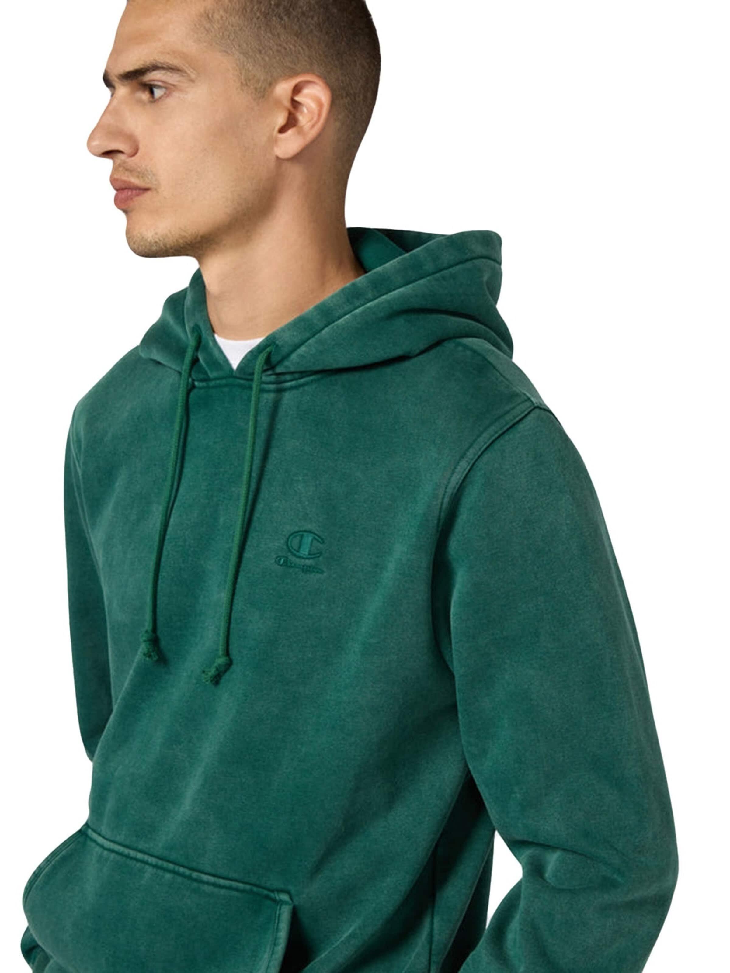 Felpa 'HOODED SWEATSHIRT FADED GREEN' di Champion in verde