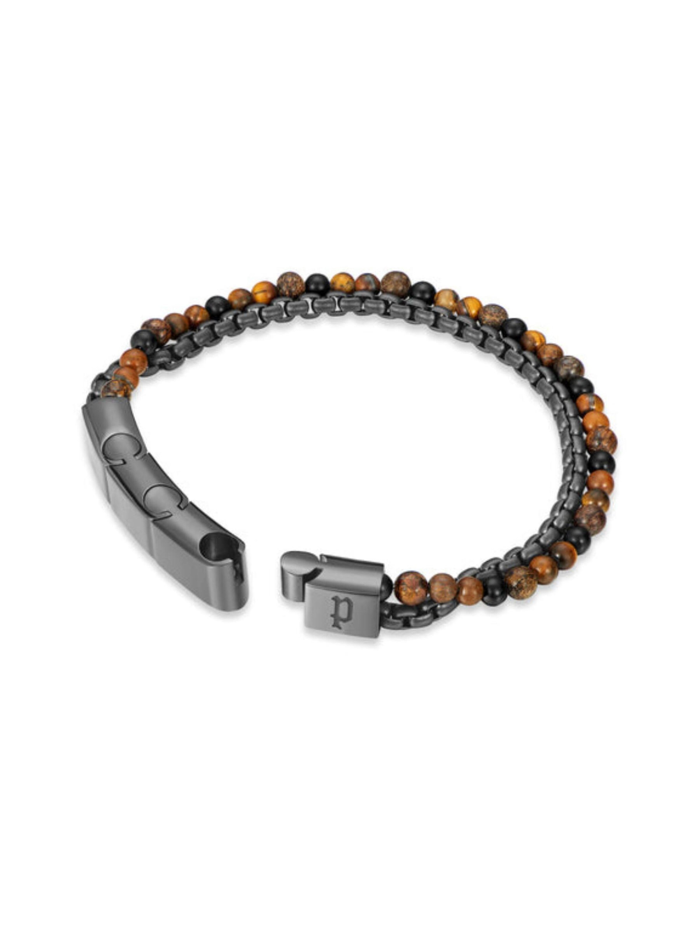 Bracelet 'Double Impact' POLICE en marron