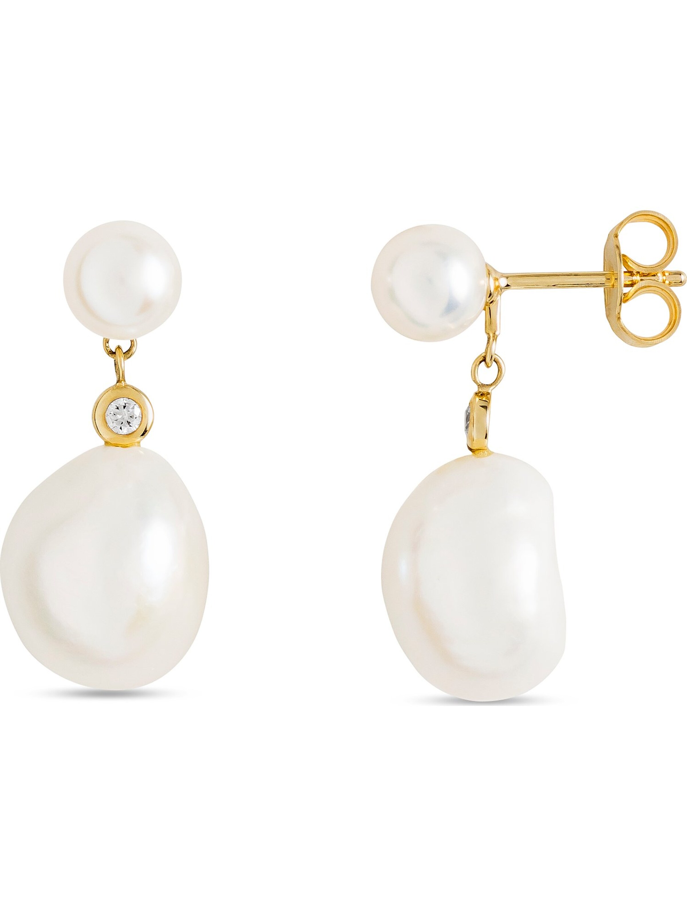 YAMŌKO Ohrringe in gold / perlweiß, Produktansicht