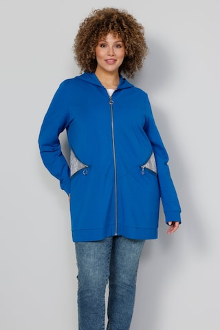 MIAMODA Zip-Up Hoodie in Blue: front