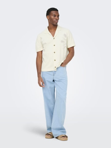 Only & Sons Comfort fit Button Up Shirt 'Jam' in White