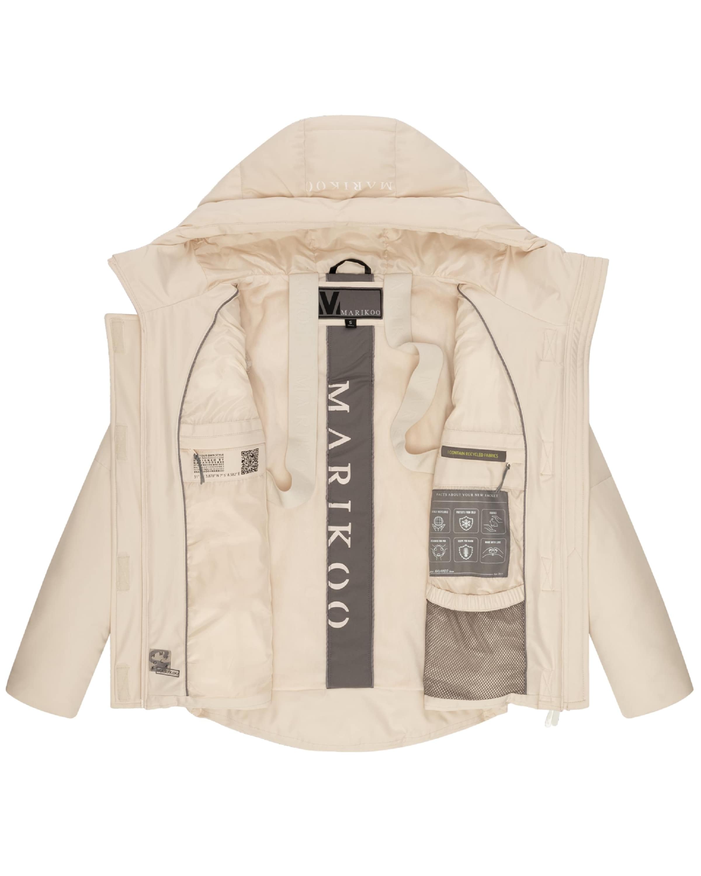 MARIKOO Weatherproof jacket 'Elira 16' in Beige
