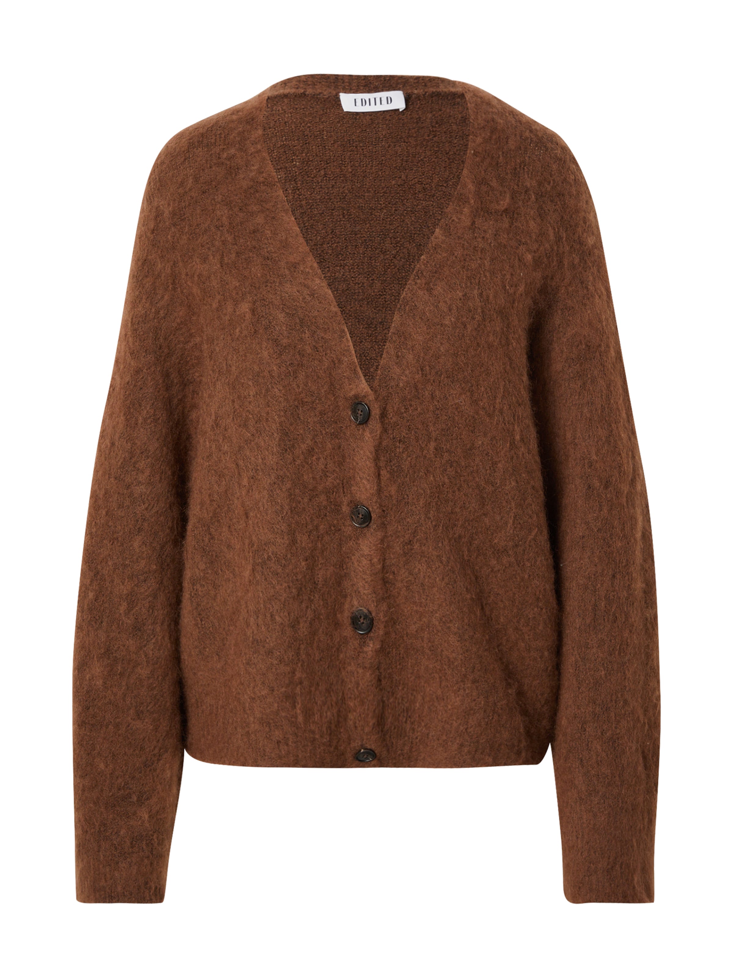 EDITED Strickjacke aus Wollmix 'Onorina' in Braun: Vorderseite