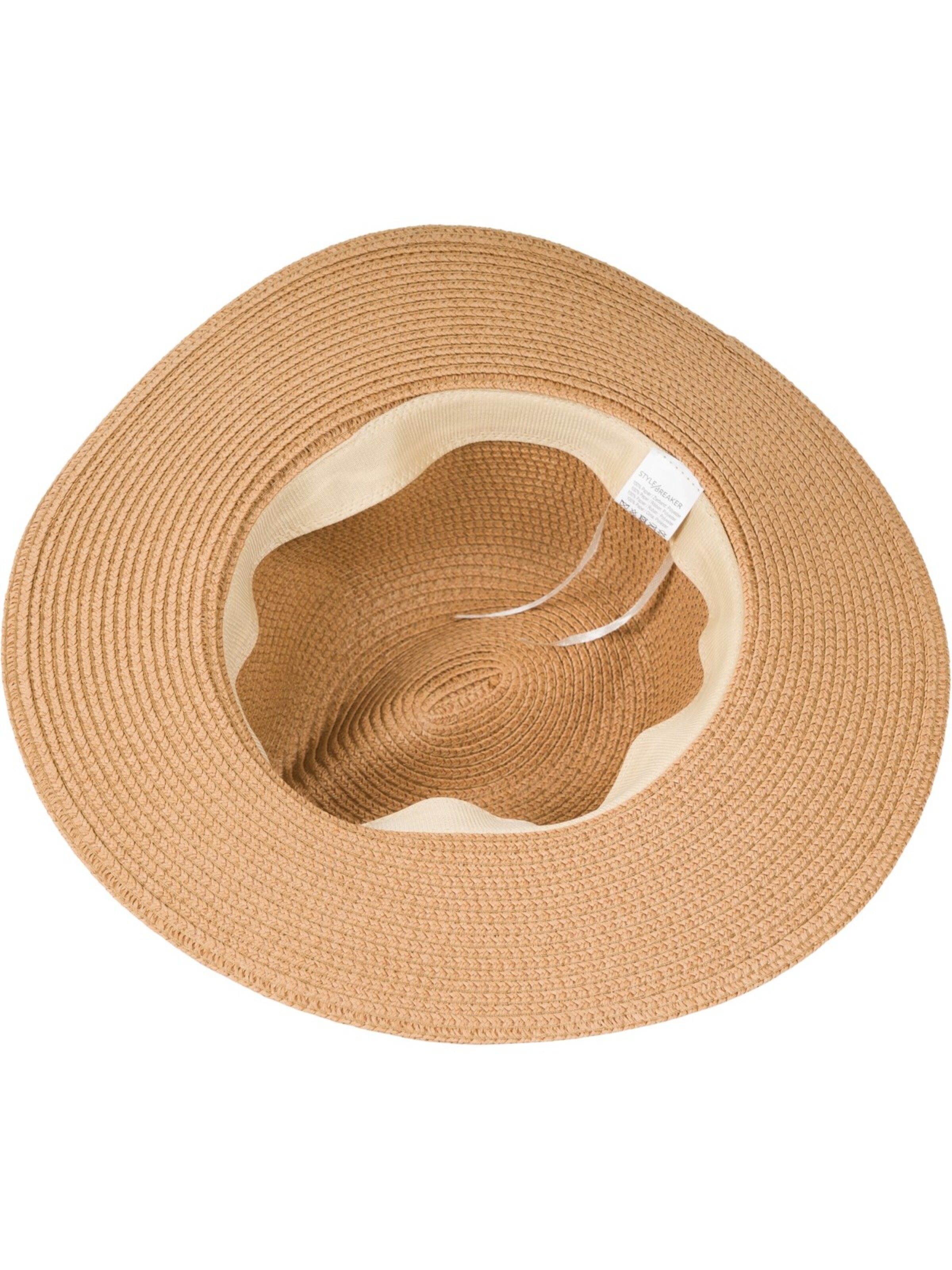 styleBREAKER Hat 'Panama Strohhut Hutband Azteken Muster' in Brown