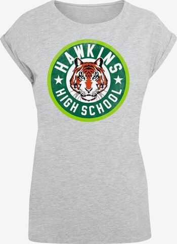 T-shirt 'Stranger Things Hawkins Tiger Circle Netflix TV Series' F4NT4STIC en gris : devant