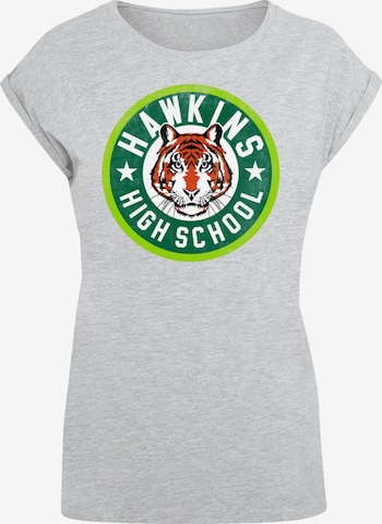 T-shirt 'Stranger Things Hawkins Tiger Circle Netflix TV Series' F4NT4STIC en gris : devant