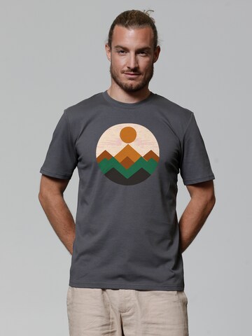Watapparel Shirt 'Geometric Landscape 2' in Grijs: voorkant