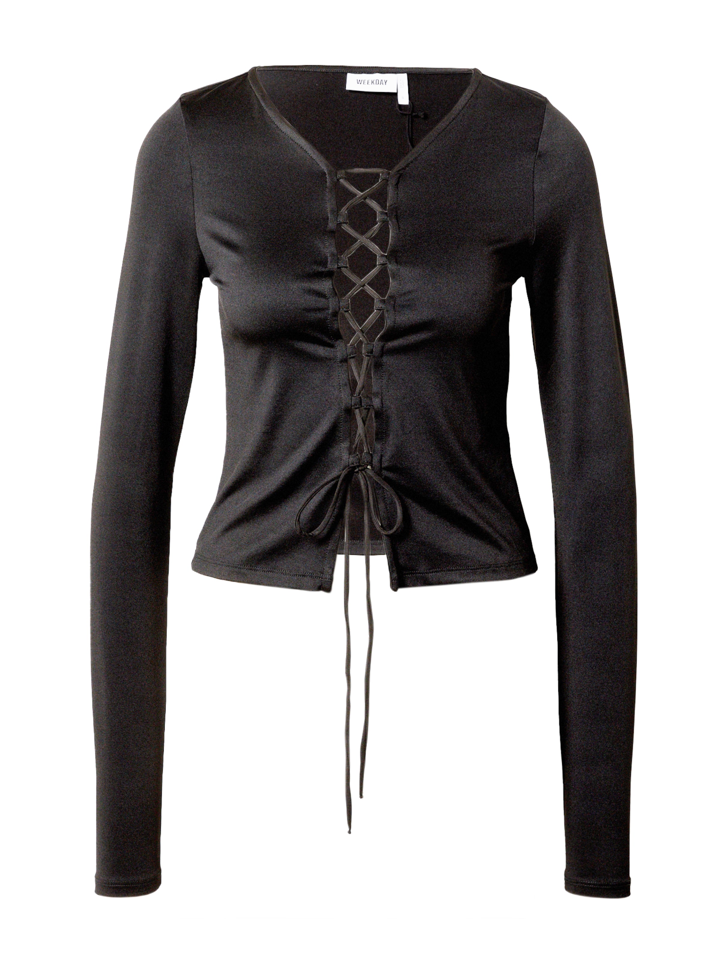 WEEKDAY Футболка в Черный: спереди