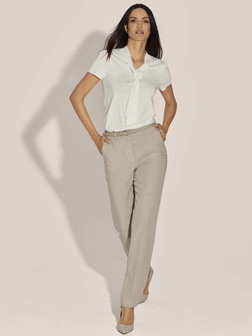 Regular Pantalon à plis MADELEINE en beige