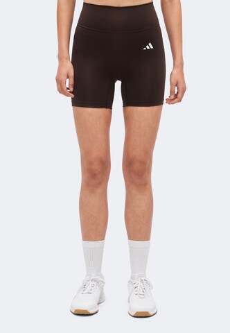 ADIDAS PERFORMANCE Skinny Sportshorts 'Optime Essentials' in Braun: Vorderseite