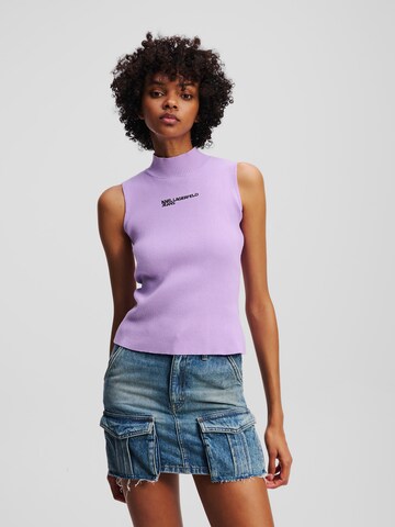 KARL LAGERFELD JEANS Плетен топ в лилав: отпред