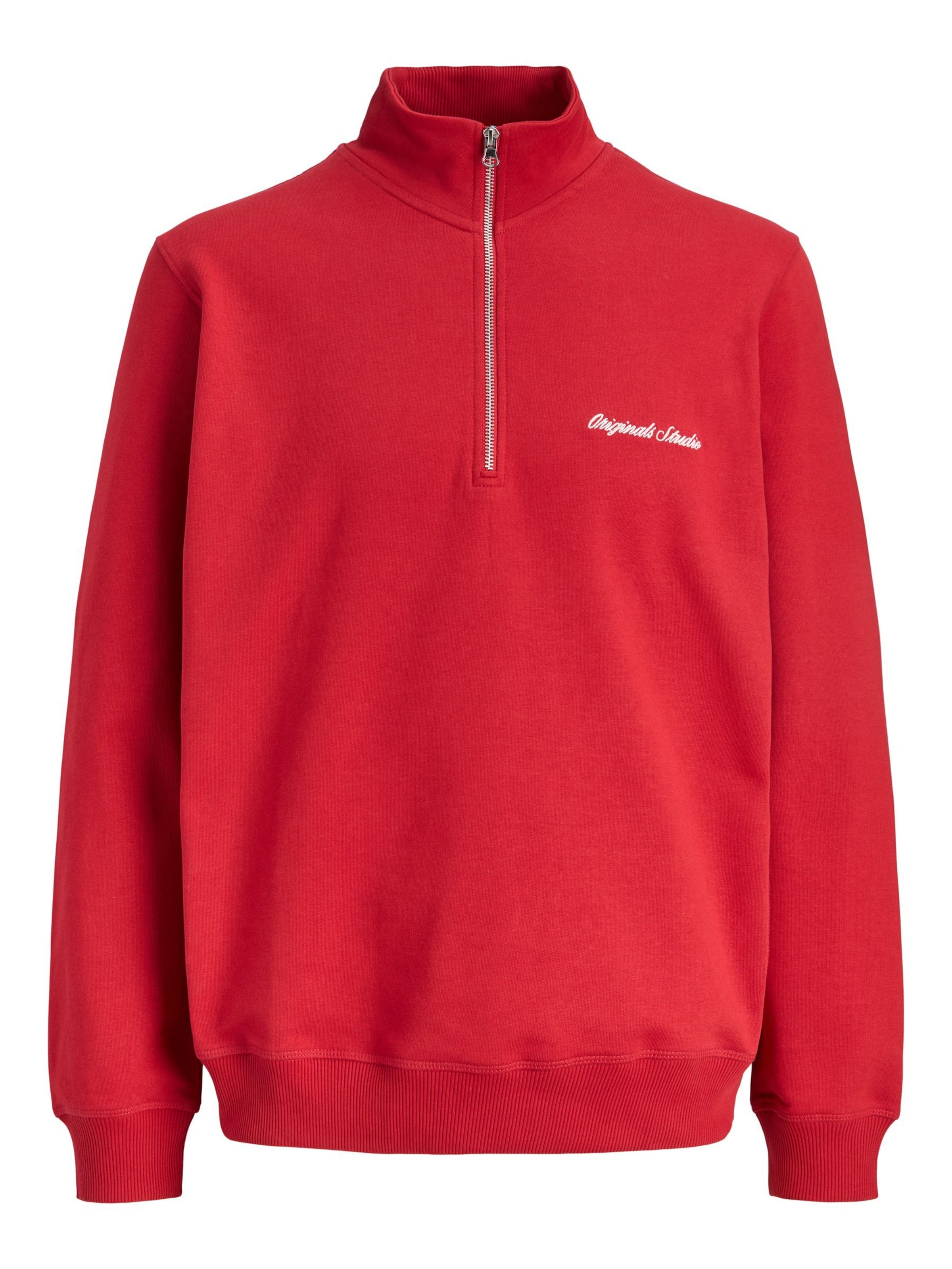 JACK & JONES Sweatshirt 'JORNorrebro' in Red / White, Item view