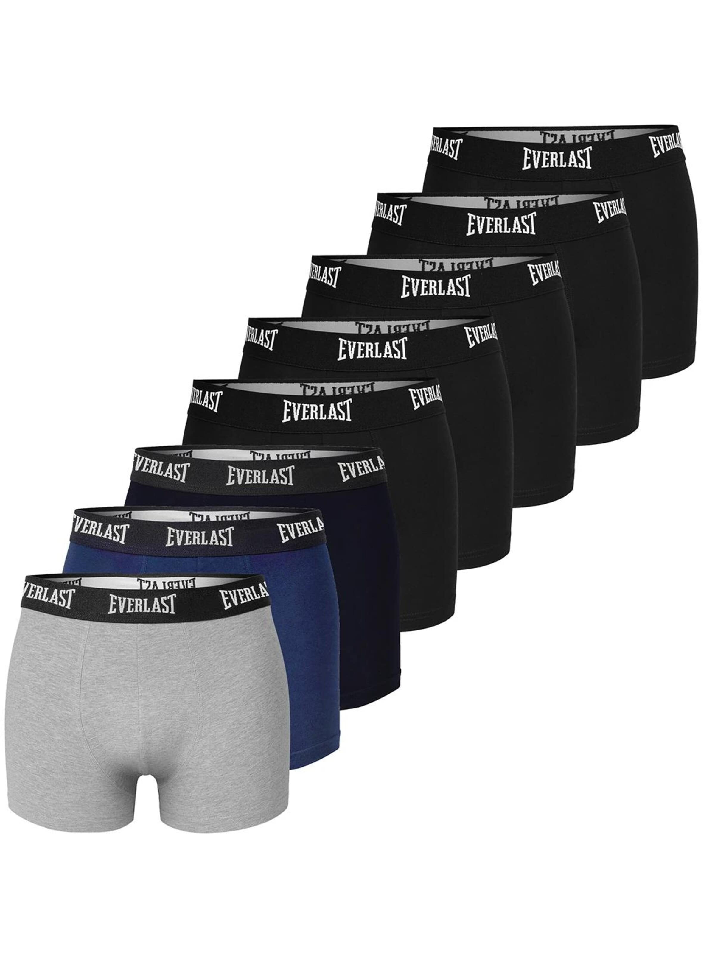 Everlast Boxer shorts 'EVERLAST Herren Boxershorts im 8er-Pack aus Baumwolle, verschiedene Farben, Logo-Bund' in Black: front