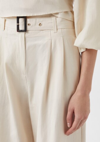 Wide Leg Pantalon à pince 'Comma x Füsun Lindner' COMMA en beige