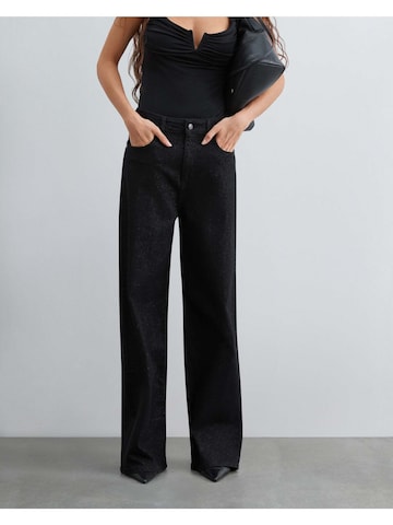 Scalpers Wide leg Jeans 'Shinny Air' in Black: front