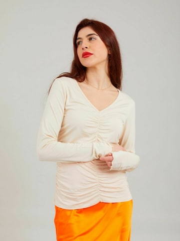 Coster Copenhagen - Top ' SOFIA ' en beige: frente